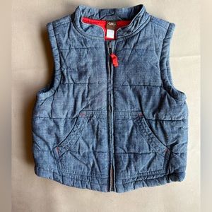Tea Collection chambray quilted vest in like new condition 2-3y.